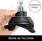 WILDREEDS 500ml Soft Flask, TPU Collapsible Soft Water Bottle for Hydration Pack, Running Vest, Folding Water Bottle for Hiking Cycling Climbing-1Pcs, Black