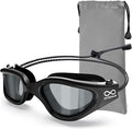 Swim Goggles, Polarized Adult Swimming Goggles Bungee Strap No Hair Pulling Anti-fog Pool Goggles for Men Women