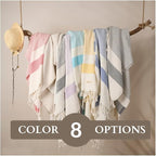 Ruvy Home Basics 2 Pack Turkish Beach Towels – Oversized Quick-Dry Bath Towels (40 x 72 Inches) – 100% Cotton Large Towels for Pool, Yoga, Travel, Camping Essentials, and Bathroom Decor - Light Grey