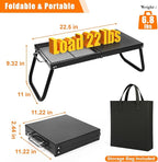 Folding Campfire Grill,Enameled Coating Grate, Heavy Duty Camp Grill Grate, Portable Camping Grates Over Fire Pit, Campfire Grill Cooking Equipment with Carrying Bag for Outdoor Cooking