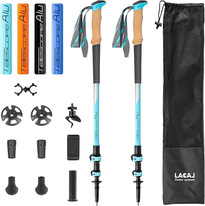 Hiking Poles, Ultra-Light Telescopic Trekking Poles,Portable Walking Sticks with Adjustable Height for Men and Women