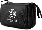 Premium First Aid Kit, 320 Piece Waterproof Hard Shell Eva First Aid Kit for Home, Camping, Cars, Hiking, Travel, Businesses & Outdoor Emergencies - Emergency Medical Kits (Black)