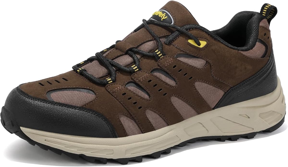 Kricely Men's Trail Running Shoes Non Slip Hiking Shoes Tennis Shoes Fashion Sneakers Workout Footwear