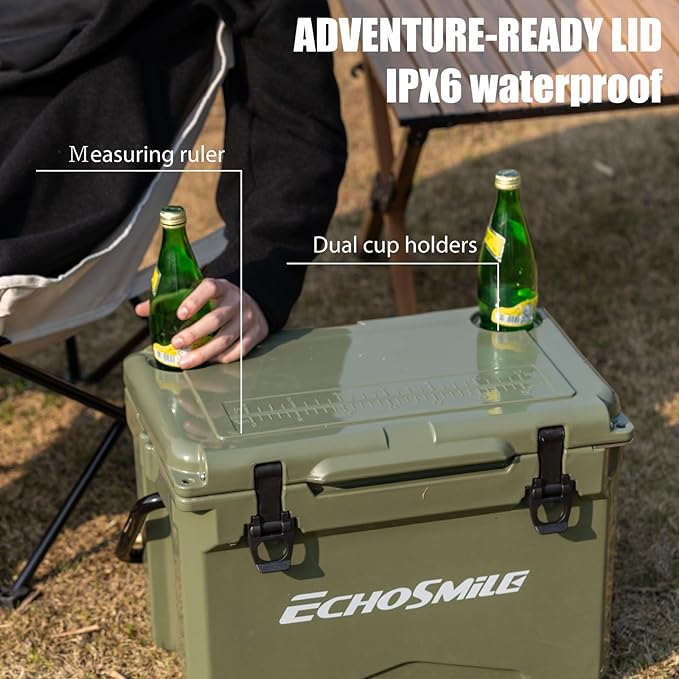 EchoSmile 25/30/35/40/60/75 Quart Rotomolded Cooler, Built to Stand up to The Rigors of The Journey