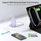 2Pack USB C Fast Charger Block, 60W 5-Port USB C Wall Charger 30W Type C Charging Block, 2USB C+3USB A PPS/PD 3.0 Multiport Charging Cube for iPhone 17 16 15 14 Pro Max,for Galaxy S25 S24 Ultra, i Pad