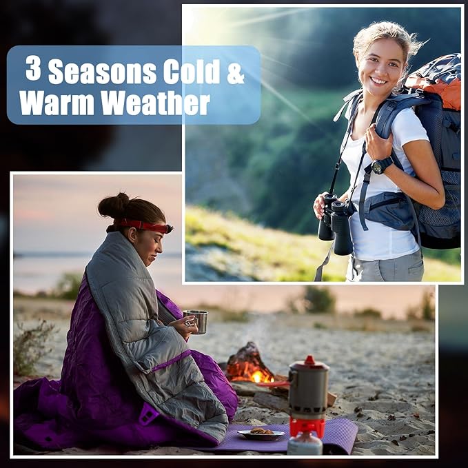 Macarrie 10 Pcs 0 Degree Camping Sleeping Bags Bulk for Adults Cold Weather 4 Season Warm Sleeping Bag with Compression Sack for Homeless Donation Shelter Emergency Hiking