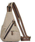 KL928 Canvas Sling Bag - Small Crossbody Backpack Shoulder Casual Daypack Rucksack for Men Women(Large Version)