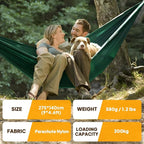 NATUREFUN Ultra-Light Travel Camping Hammock | 300kg Load Capacity,Breathable,Quick-Drying | 2 x Premium Carabiners,2 x Nylon Slings Included | Outdoor Indoor Garden