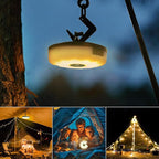 Allspark Camping String Lights, 4 in 1 Quick Storage 32.8FT Rechargeable Waterproof LED Hanging Light with 8 Lighting Modes, Hanging Portable LED Lamp for Outdoor Patio Awning Garden Party Essential