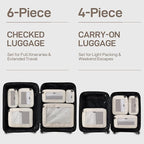 EPICKA TripCozy Compression Packing Cubes - 6 Set Durable Travel Organizer Bags with Mesh Top, Expandable Travel Accessories for Carry on, Luggage, Suitcase, Backpack (Beige)