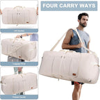 100L Travel Duffle Bag for Men and Women, Urtala 32” Large Duffle Bag for Traveling with Shoe Compartment, Foldable Duffel Bag Water & Tear Resistant (Beige)