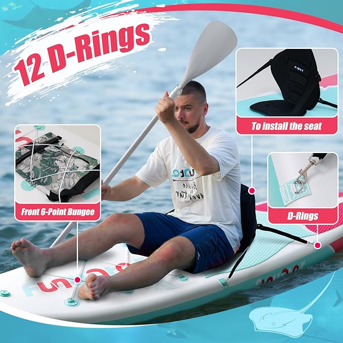FunWater Inflatable Stand Up Paddle Board 10'/10'6"/11'/11'6" Paddle Board for Adults & Youth, Paddleboards Inflatable with Premium SUP Accessories, Wide Stable, Non-Slip Comfort Deck