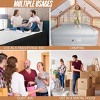 Air Mattress Queen with Built in Pump, Rechargeable USB-C Electric Pump, Self Inflatable Mattress Queen, Fiber-tech Portable Blow Up Mattress for Camping, Indoor and Outdoor(18" Height, Green)