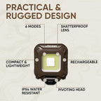 Energizer Jeep Multi-Purpose Hands-Free Rechargeable LED Light, 450 Lumens, Trail-Ready Clip-on Light, Headlamp, and Magnetic All in One