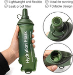 WILDREEDS 500ml Soft Flask, TPU Collapsible Soft Water Bottle for Hydration Pack, Running Vest, Folding Water Bottle for Hiking Cycling Climbing-1Pcs, Green