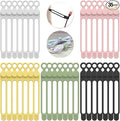 UMUST 35pcs Silicone Cable Ties,Reusable Cable Management Organizer, Wire Ties，Travel Cord Ties，Cord Organizer for Bundling Cable Cords in Home,Office,Kitchen,School(5 Colors)