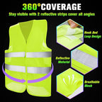 JaGely High Visibility Safety Vest Bulk Reflective Mesh Security Vest for Men Women Work Cycling Runner Neon