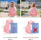 STEAMEDBUN Corduroy Kids Backpack for Girls and Boys 5-8: Girls Backpack for Elementary Kindergarten - 15 inch Cute Backpacks for Kids - Strawberry