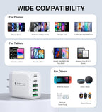 USB C Wall Charger Block, 2Pack 50W 5-Port C Charger Fast Charging Block PD Power Adapter +QC 3.0 Multiport Type C Box Brick Cube USB A Wall Plug for iPhone 16/15/14 Pro Max Plus, iPad,Samsung Galaxy