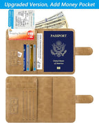 Passport Holder Cover Wallet RFID Blocking Leather Card Case Travel Accessories for Women Men (#Brown)