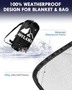 Outdoor Camping Blanket, Fleece Waterproof Stadium Blanket with Portable Bag, Lightweight for Cold Weather, Sports, Pet, Beach, Picnic, Stadium, Travel, Car, 79 * 54inch