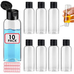10 Pack Empty 3.4 oz Travel Bottles Tsa Approved Leakproof Plastic Squeezable Small Bottles for Toiletries Liquids Travel Essentials with Black Flip Cap