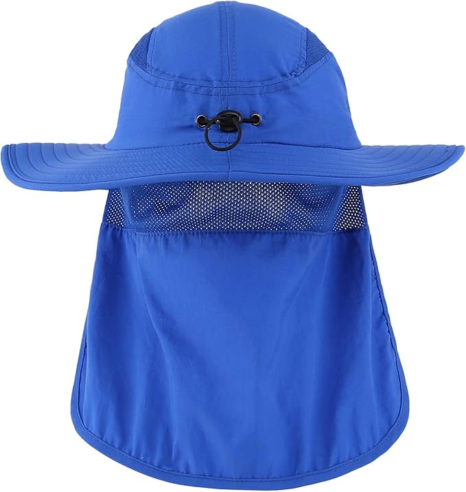 Home Prefer UPF 50+ Mens Wide Brim Fishing Hat with Neck Flap Sun Hat for Men Women Sun Protection Cap