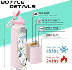 40 oz Insulated Water Bottles with Straw & Auto Chug Lid, Paracord Handle, Metal Flask Keep Cold-48H & Hot-24H, Double Vacuum Stainless Steel Travel Jug with Carrying Case for Gym Workout Running