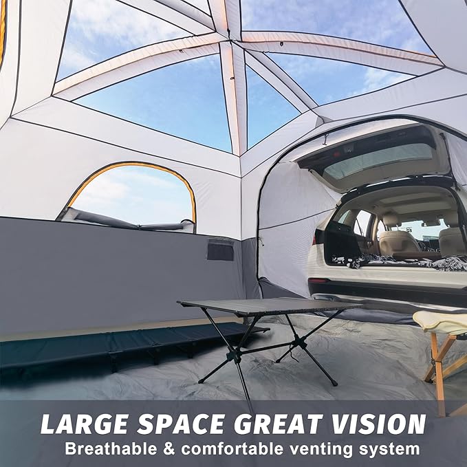 UNP SUV Tent for Camping, 6-Person SUV Tailgate Tent - Easy Set Up with Rainfly, 10'x9'x78in(H)