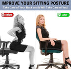 20" Gel Seat Cushion for Long Sitting(Jumbo&Thick) – Office Chair Cushion – Wheelchair Cushions for Pressure Sores – Non-Slip Desk Chair Car Seat Cushion Driving – Sciatica & Back Pain Relief