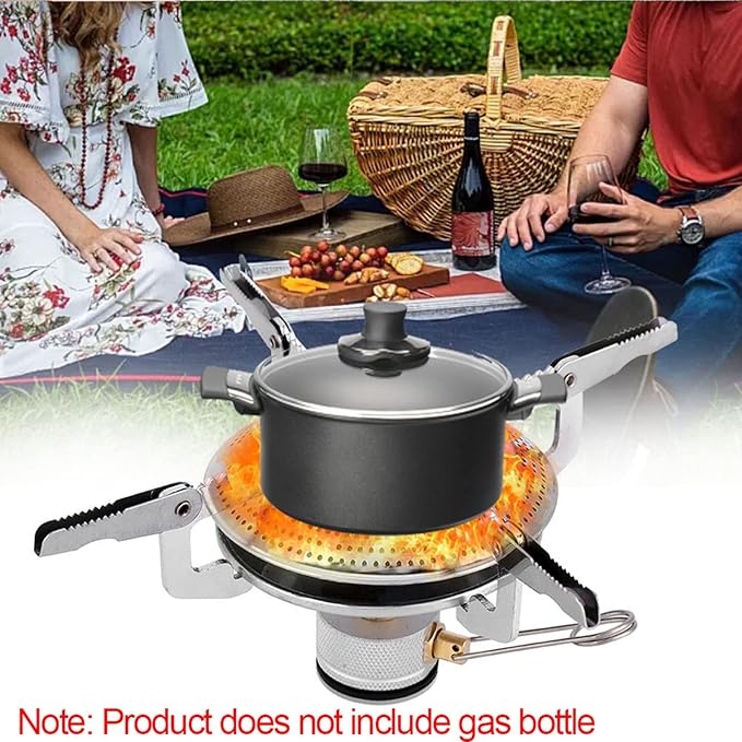 Restokki Camping Stove，Backpacking Stove，Camping Stove Propane，Portable Gas Stove Camping，Camping Grill for Outdoor Backpacking Hiking and Picnic