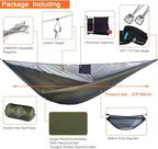 onewind Camping Hammock with Rain Fly and Bug Net Portable Lightweight 11ft Double Hammock with 12ft Ultralight Silnylon Tarp and Mosquito Net Ridgeline 12Ft Tree Straps for Camping Hiking Backpacking