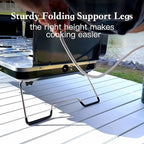 Camping Stove, 2 Burners Portable Propane camp Stove with Regulator, Integrated Igniter & Stainless Steel Drip Tray & Built-in Handle & Foldable Legs for Outdoor Cooking and Travel-20000 BTU