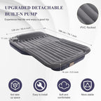 KMZ Inflatable Air Mattress with Built-in Electric Pump -Self Inflatable/Deflation Blow Up Mattress in 90 Seconds- Flocked Top Carbed with Carry Bag for Travel, Camping
