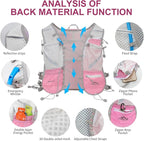 Running Hydration Vest Backpack, Lightweight Water Backpack with 1.6L Water Bladder Daypack for Women Men,Adjustable Running Vest Pack for Trail Running Hiking Cycling Race Marathon