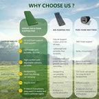 HiiPeak Memory Sleeping Pad, Compact Thick Foam Sleeping Mats with Pillow, 9.5 R-Value Insulated Camping Mattress Pad, Easy Inflate & Deflate, Inflatable Sleep Mat for Backpacking Hiking Car Tent