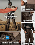 CQR Men's Flex Ripstop Tactical Pants, Water Resistant Stretch Cargo Pants, Lightweight EDC Hiking Work Pants