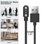 E ECSEM Y66 Smartwatch Magnetic Charger Cable, for Coucur Y66/Fempoin Y66/Jugeman Y66/Zakotu Y66/Motast Y66 Smart Watch, 3.3FT Replacement High Speed USB Charging Cable Cord, Black