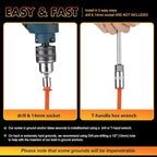 8 Pcs Ground Anchors Screw in, 12 Inch Heavy Duty Tent Stakes with Trampoline Anchor Hook Ground Stakes for Camping Tent Canopies Ports Sheds Swing Sets Securing Animals (Orange)