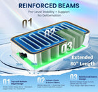 KINGJERRY Twin XL Air Mattress with Built-in Pump, 18" Raised Comfort, Upgraded 80" Length, Dual-Layer Leakproof, Support 500 lbs, 2 Min Inflation, Inflatable Blow-up Bed for Home Camping Guests