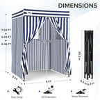 EAGLE PEAK Flex Compact 5x5 Pop-up Canopy Changing Room, Portable Privacy Dressing Room for Indoor Fashion Photoshoots, Camping, or Pool, White/Blue