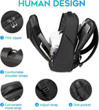 FUTURE AESTHETICS Business Smart Backpack Waterproof for women,men,Fight Approved Durable Backpack suitable as overnight and travel backpack (Black)