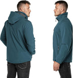 Outdoor Ventures Men's Lightweight Softshell Jacket Fleece Lined Hooded Water Resistant Winter Hiking Windbreaker Jackets