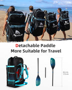 Abahub Adjustable Kayak Paddle 210-230 cm/ 230-250 cm Floating Kayaking Oars Boating Oars Canoeing Oars Black