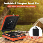 Odoland Portable 2 Burner Camping Stove Propane 17000 BTU/h Gas Stove Collapsible Backpacking Stove for Indoor Outdoor Cooking Hiking and Picnic