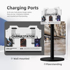 Mechanical Type Wall Mounted Charging Station with 8 PortHigh Speed Cables - Universal Dock for Apple, Type-C & Android Devices, Perfect for Airports, Hotels, Offices, School (White)