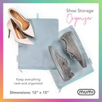 MUMI Travel Shoe Bags Set of 2 – Waterproof Shoe Bag for Travel, Gym, Storage, Packing – Lightweight Shoe Travel Bags for Suitcase, Closet, Backpack – Travel Shoe Organizer for Men and Women (Pink)