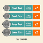 FULL WiNDSOR - MAGWARE - Magnetic Bowls and Plates Set - Stainless Steel Travel Dinnerware for Camping, Overlanding, Backpacking, Picnic, RV, Outdoor Dining Portable Tableware Mess Kit