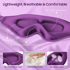 Sleep Mask, Premium Eye Mask for Sleeping, 3D Ergonomic Designed Sleeping Mask, Upgraded Light Blocking & Blindfold Sleep Masks for Women, Men (Purple)