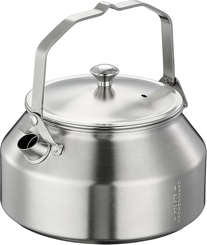 CAMPINGMOON 1L Campfire Kettle Seamless One-Piece Stainless Steel Wide Bottom Wide Spout Integrated Molding Camping Outdoor Water Boiler SW-1